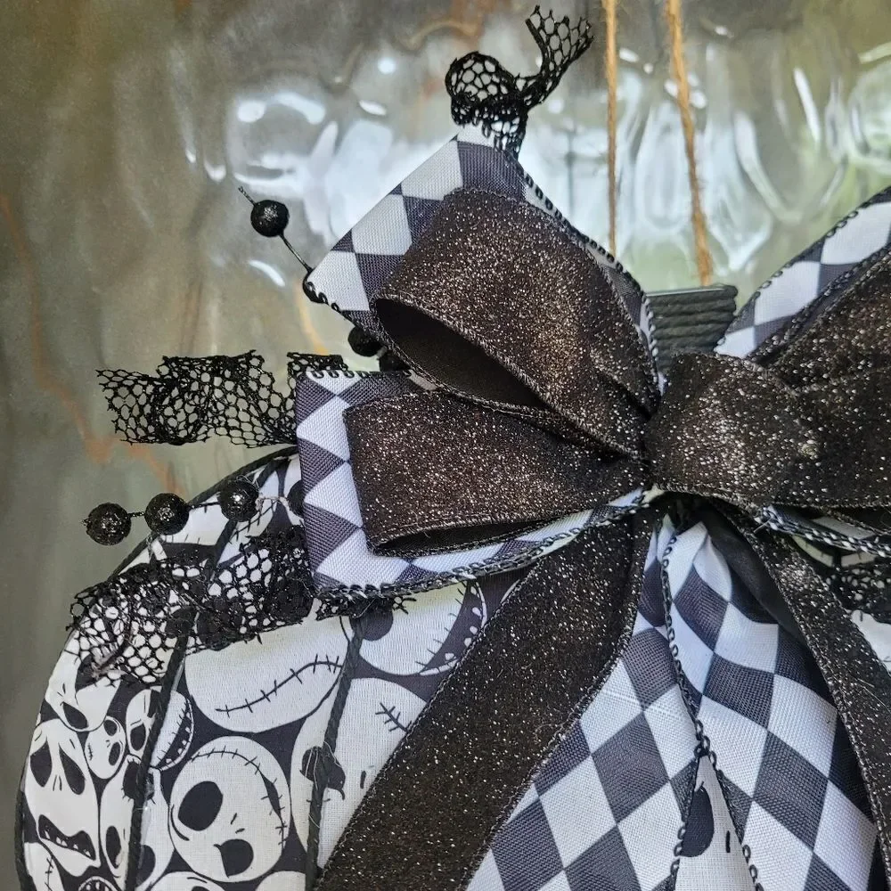 Jack Skellington pumpkin halloween wreath